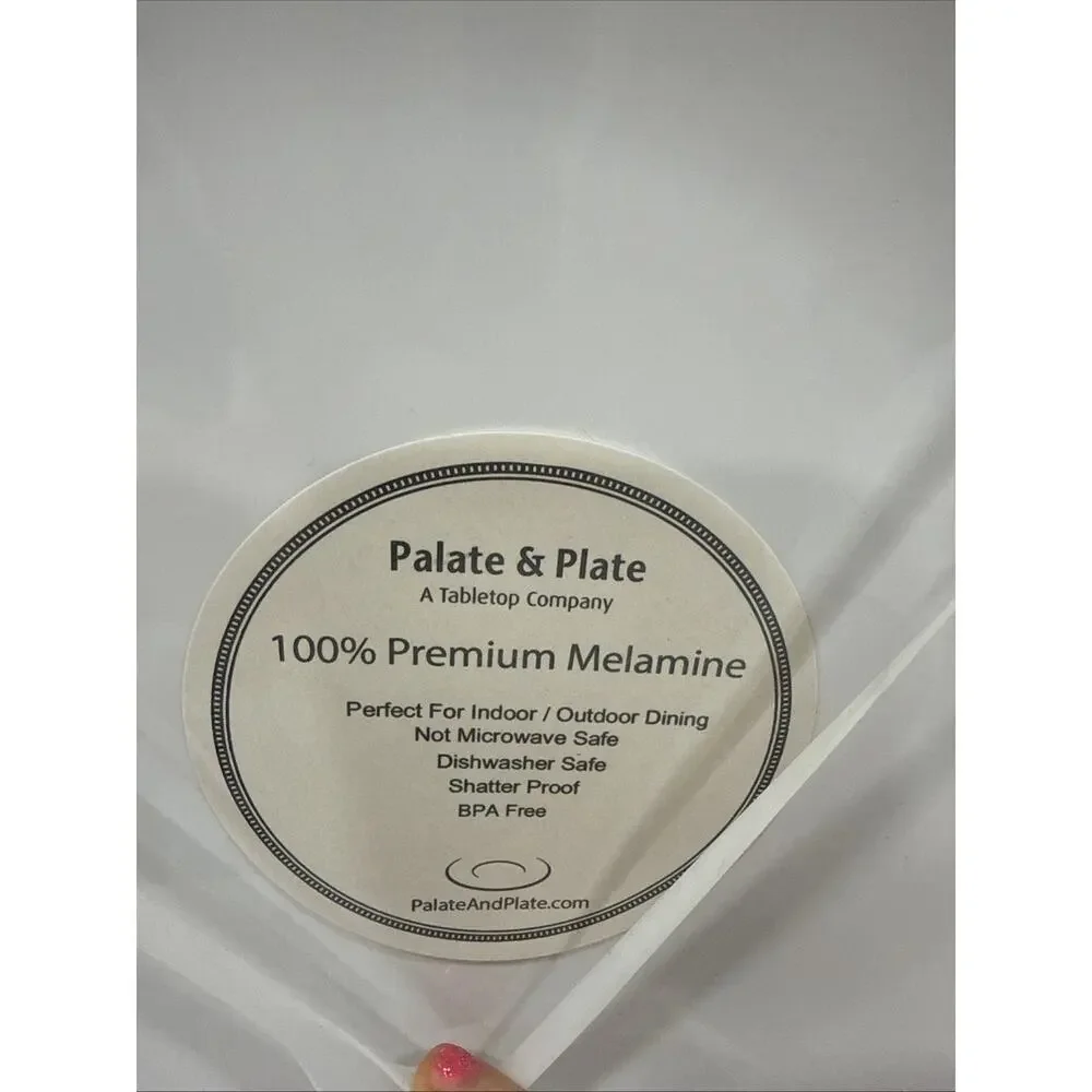 Set of 4 WHITE 10.5” Premium Melamine Coupe Dinner Plates PALATE and PLATE New